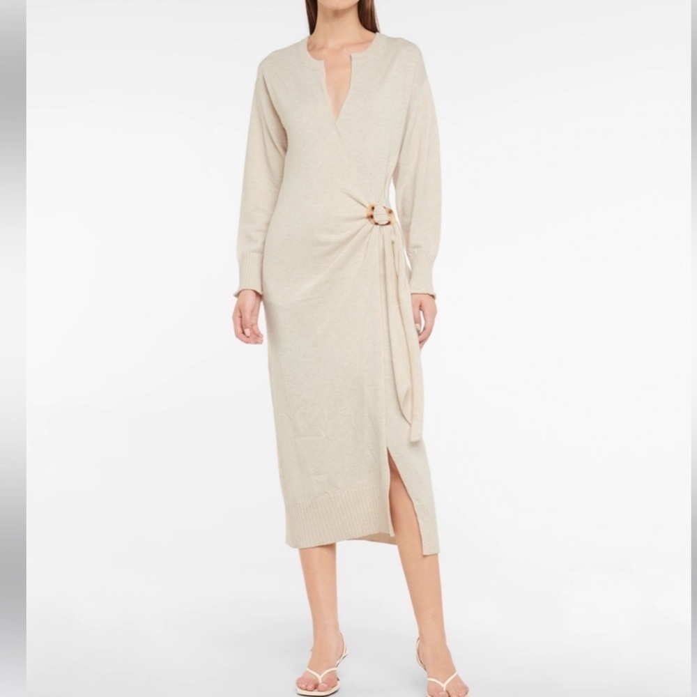 Jonathan Simkhai Evalynn wrap dress size small wool cashmere blend - Picture 4 of 13